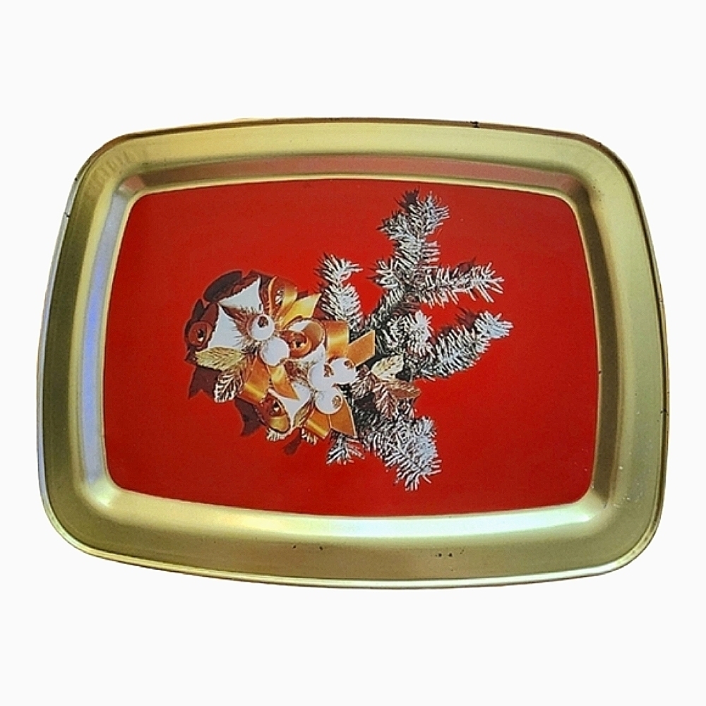 💕Holiday Tin Platter - Picture 1 of 2